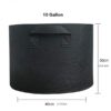 10 Gallon, Vegetable/Flower/Plant Grow Bags, Aeration Fabric Pots with Handles (Black)